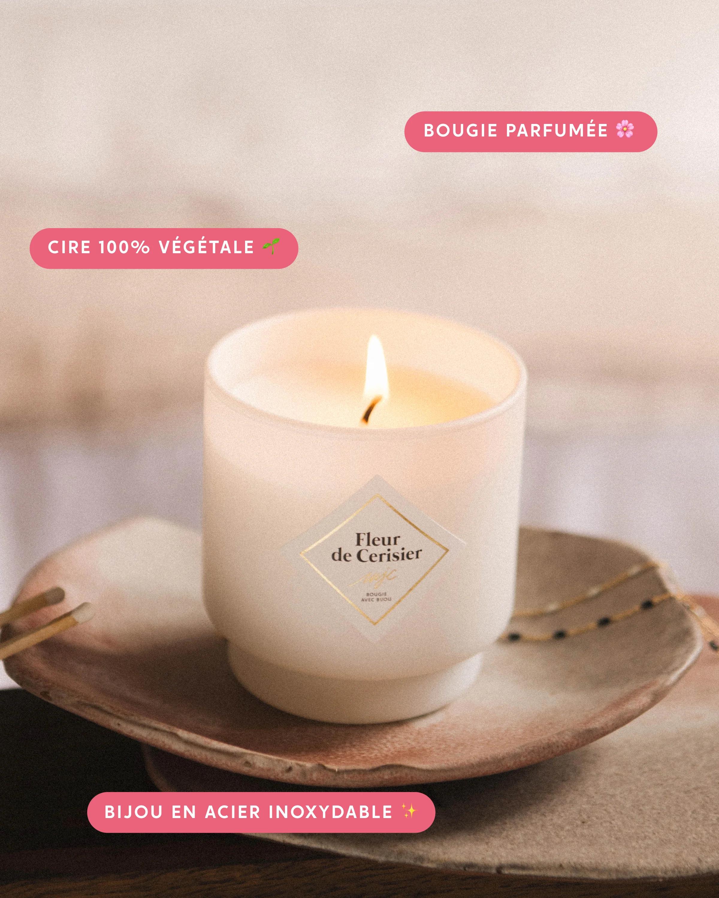 Bougie bijou Fleur de Cerisier - Image 2