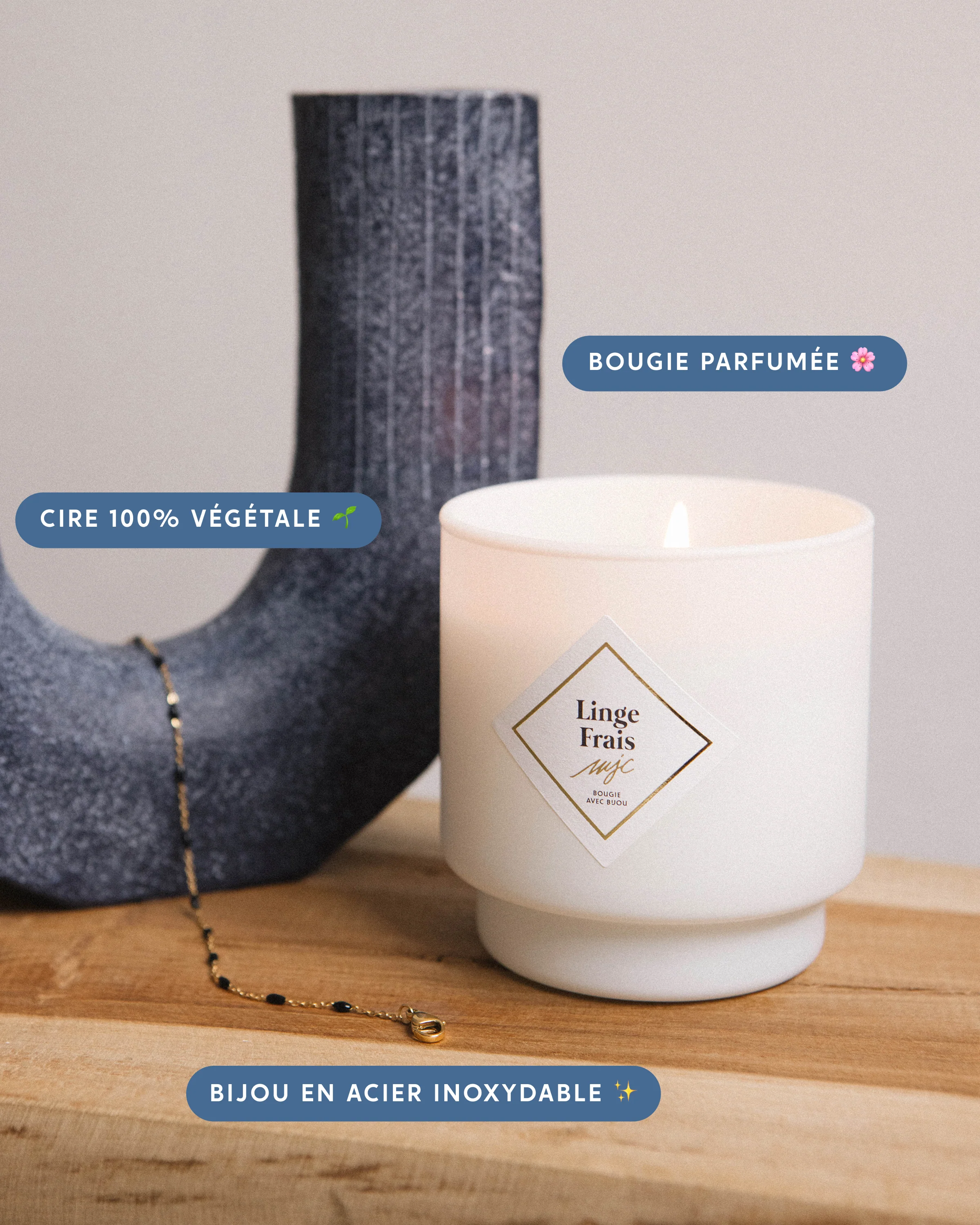 Bougie bijou Linge Frais - Image 2