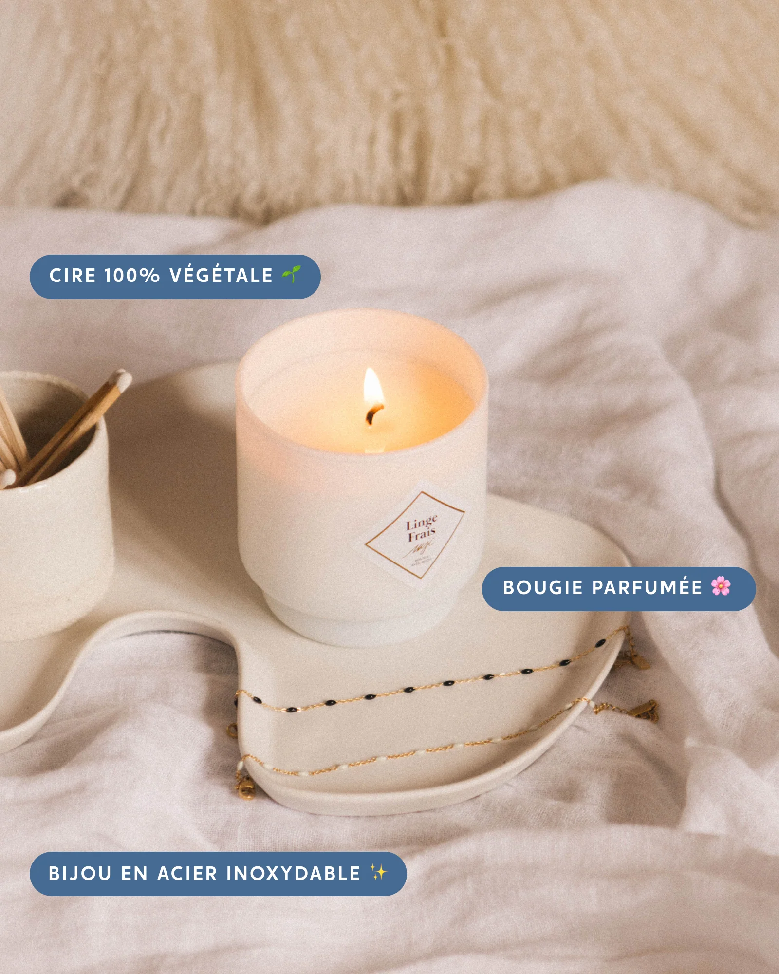 Bougie bijou Linge Frais - Image 2