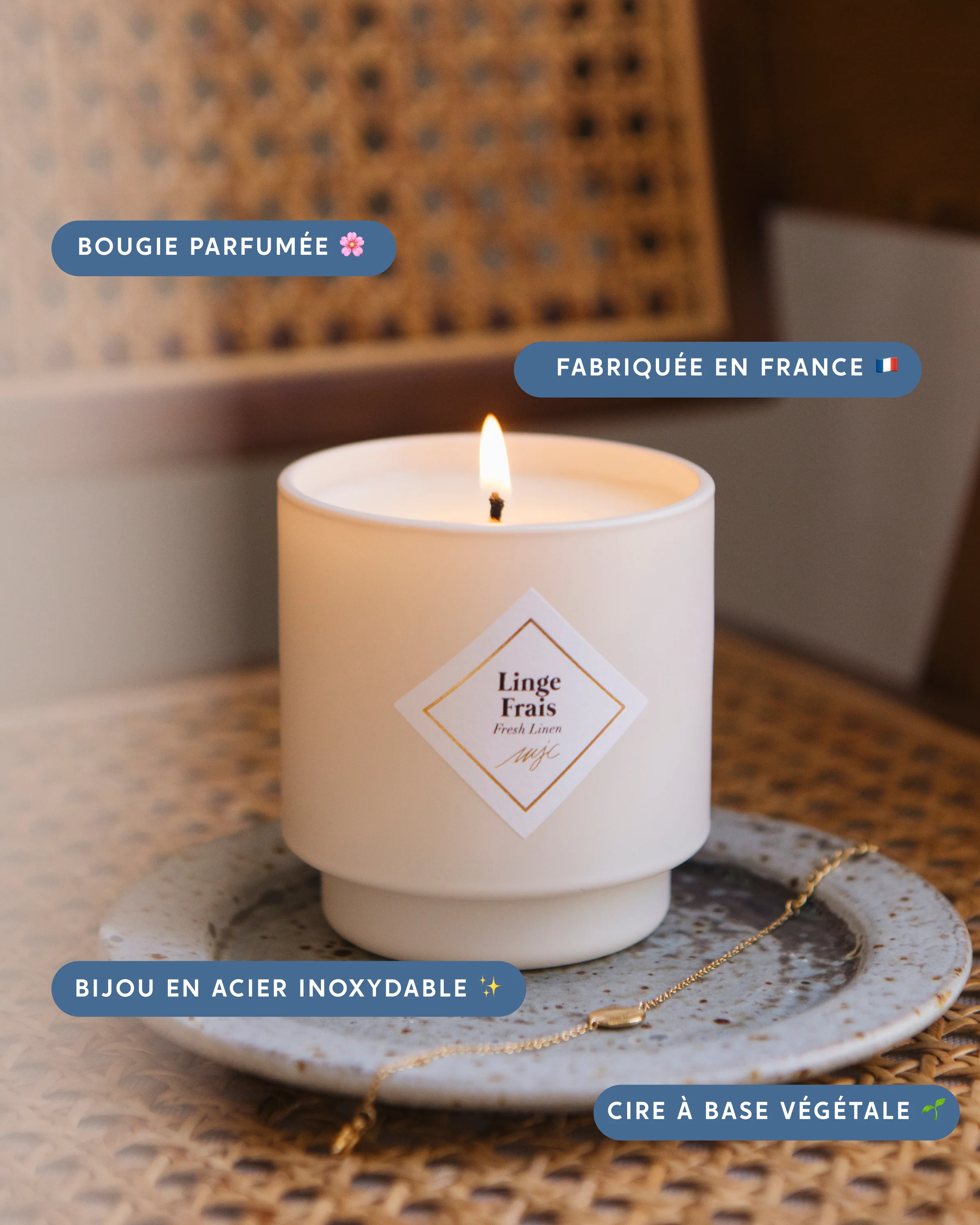 Bougie bijou surprise Linge Frais - Image 2