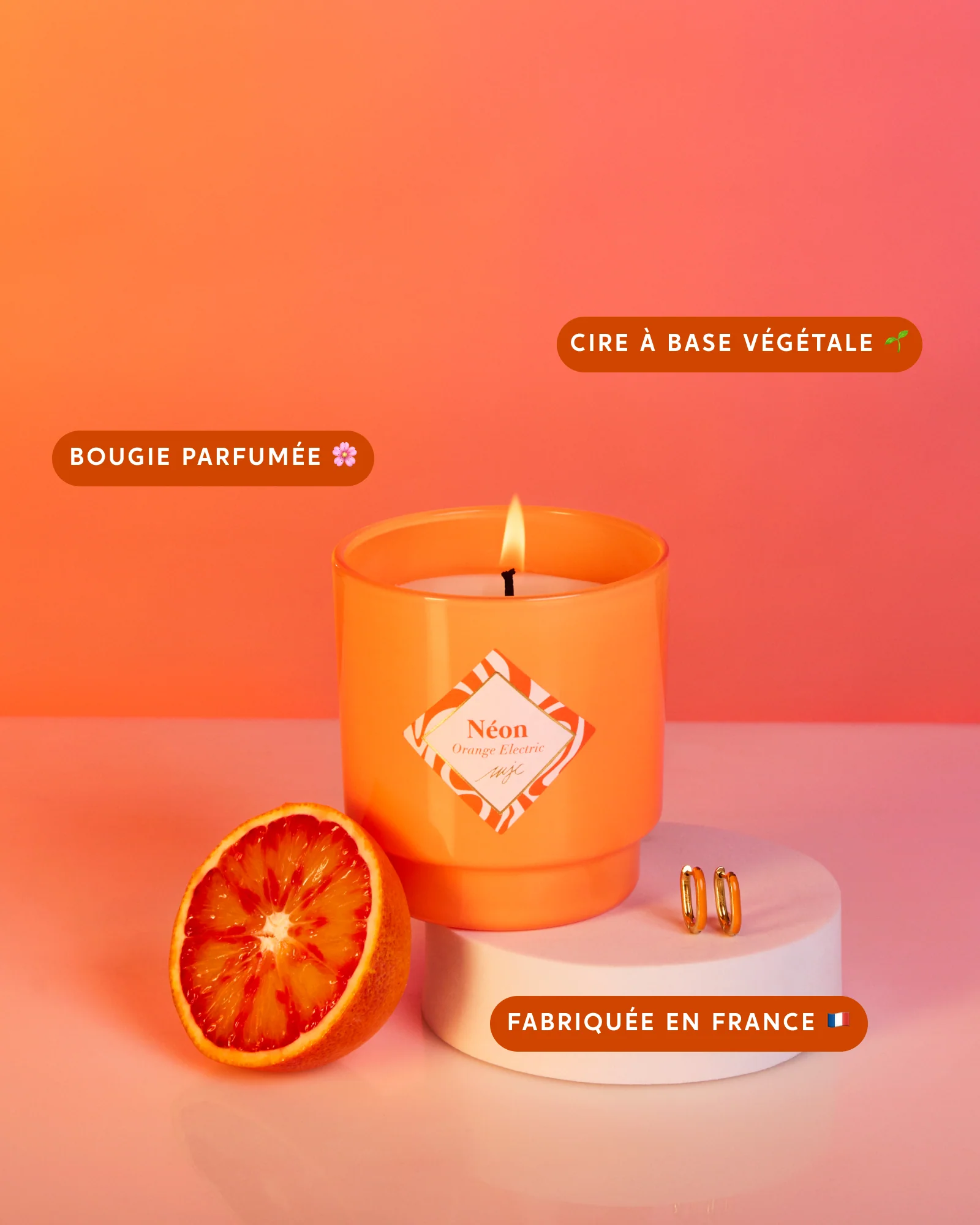 Bougie bijou Orange Electric - Image 2