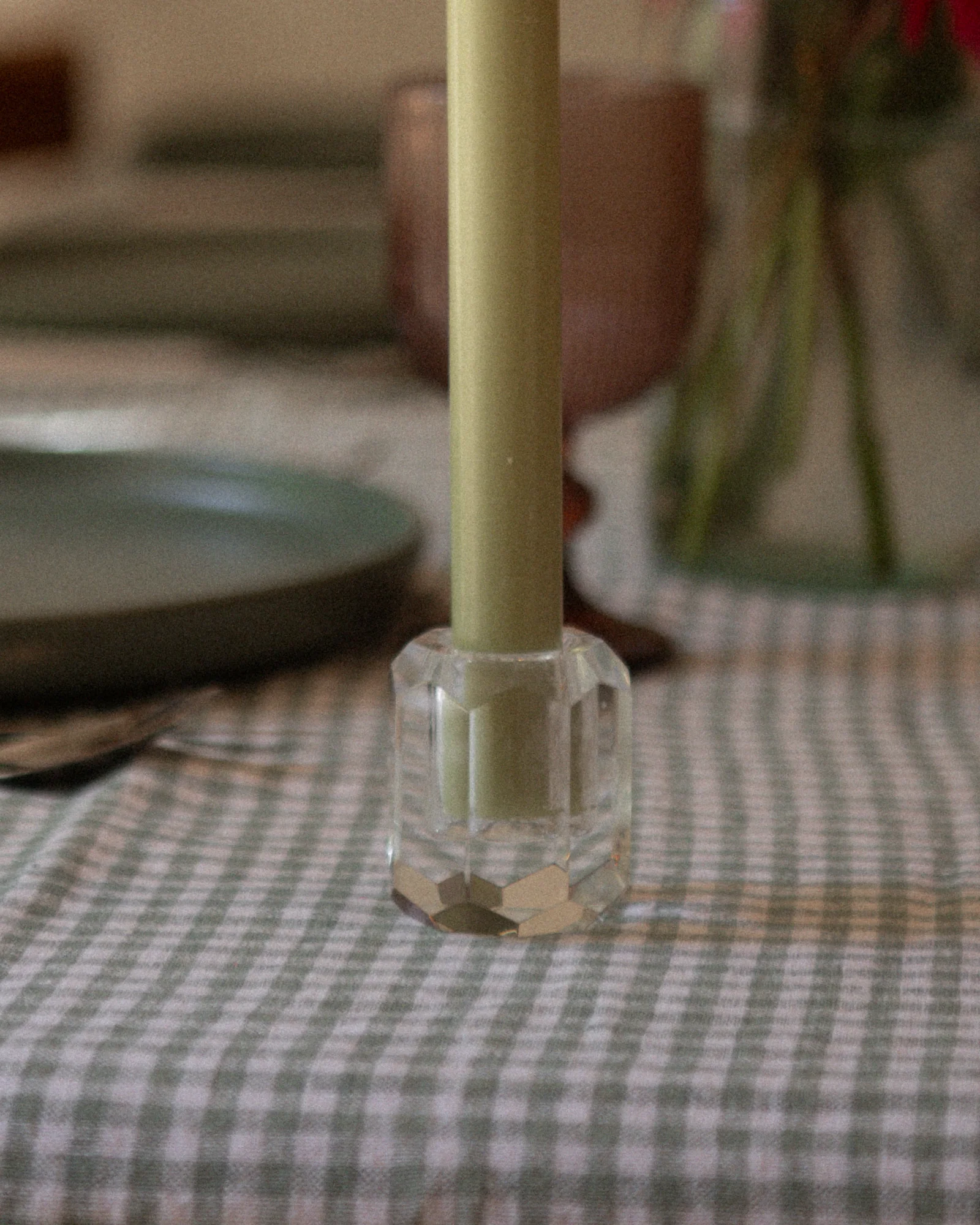 Bougeoir à facettes blanc - Image 3