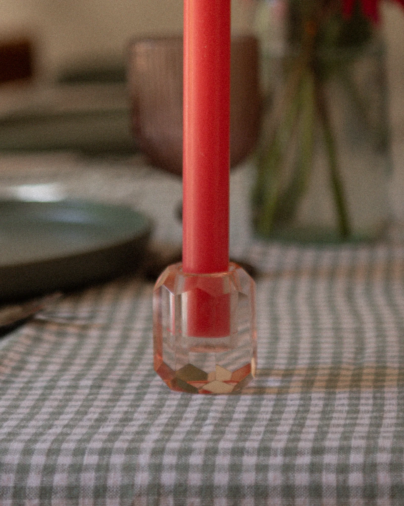 Bougeoir à facettes rose - Image 3