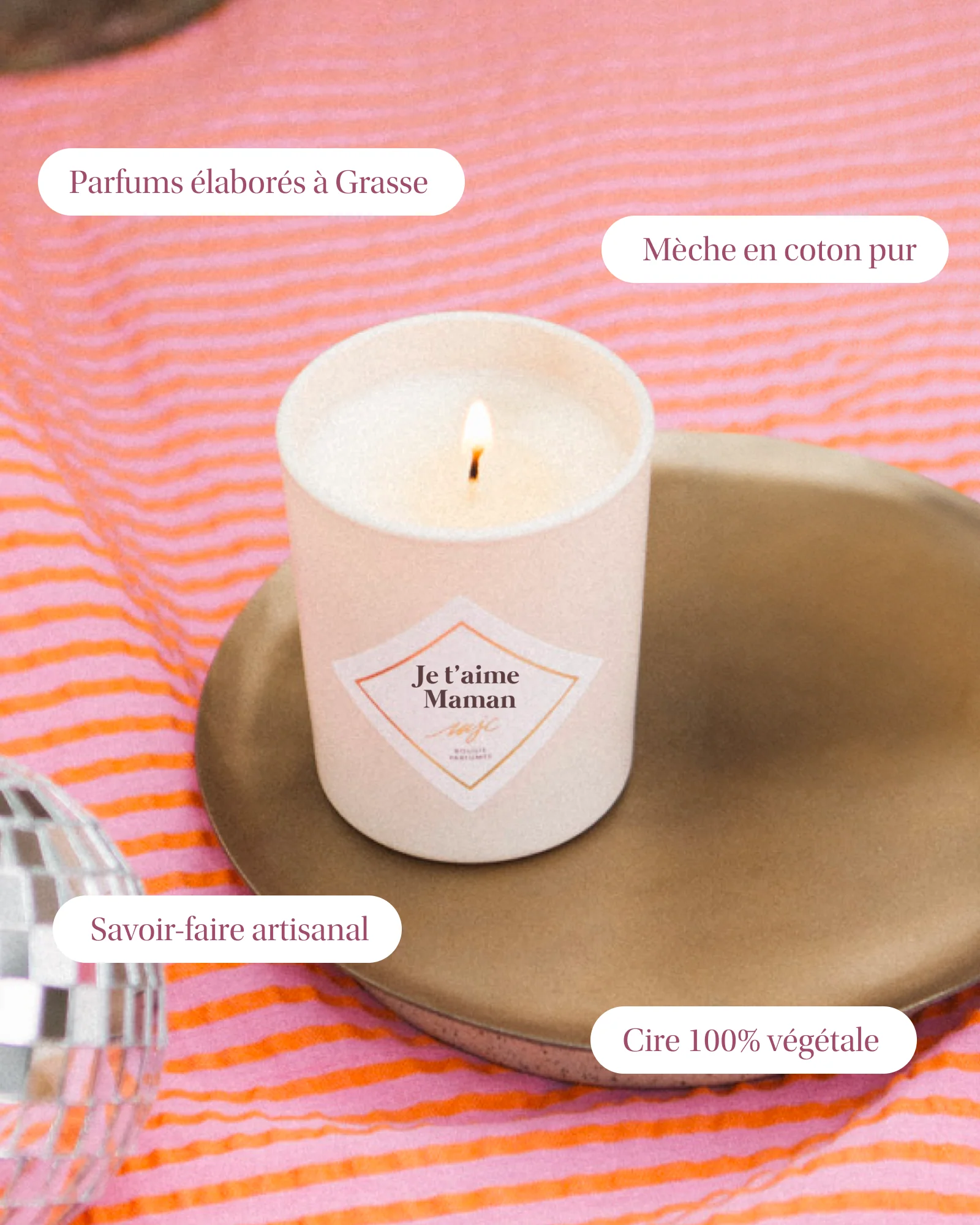 Petite Bougie Je t'aime Maman - Image 2