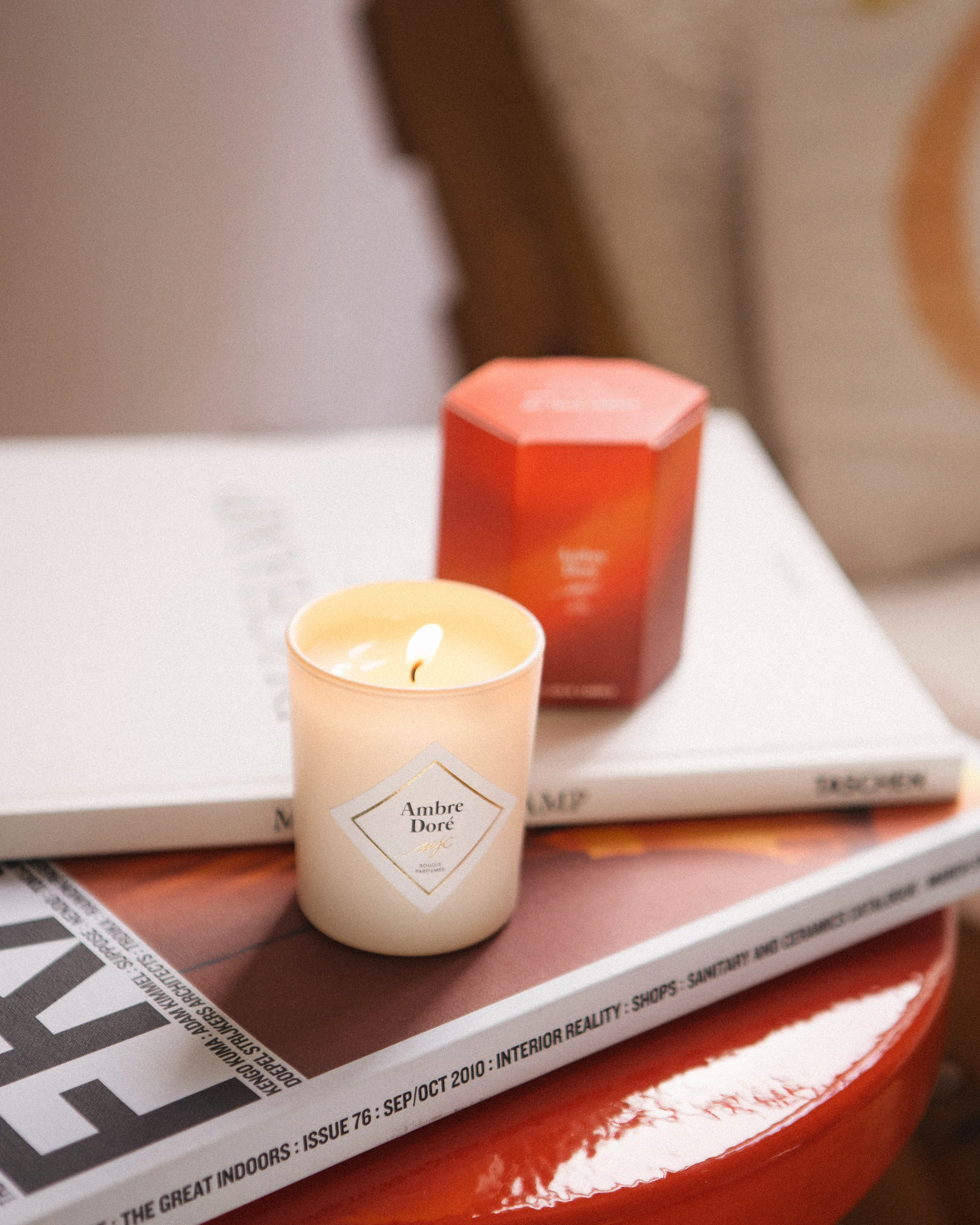 Trio bougies Ambre Doré - Image 5